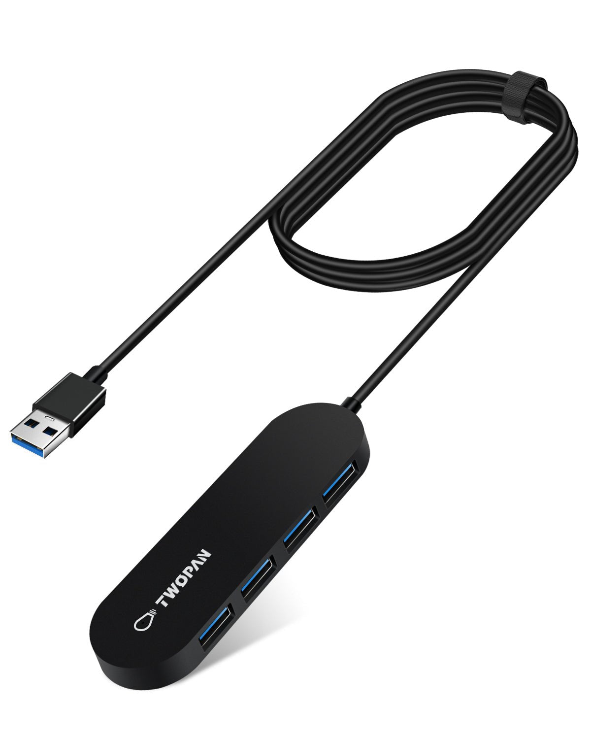 Twopan 4 - Port USB 3.0 Hub – Ultra - Slim Multiport Adapter for Laptop, Desktop, Mac, Surface Pro, XPS - Twopan SSD
