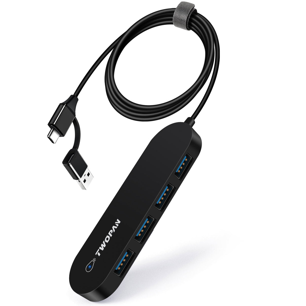 Twopan 4 - Port USB 3.0 Hub – Ultra - Slim Multiport Adapter for Laptop, Desktop, Mac, Surface Pro, XPS - Twopan SSD