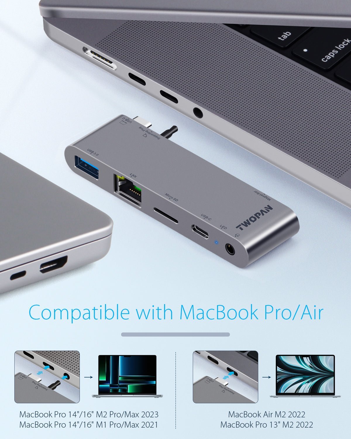 Twopan 5 - in - 1 USB - C Hub for MacBook Pro/Air M2 - Twopan SSD