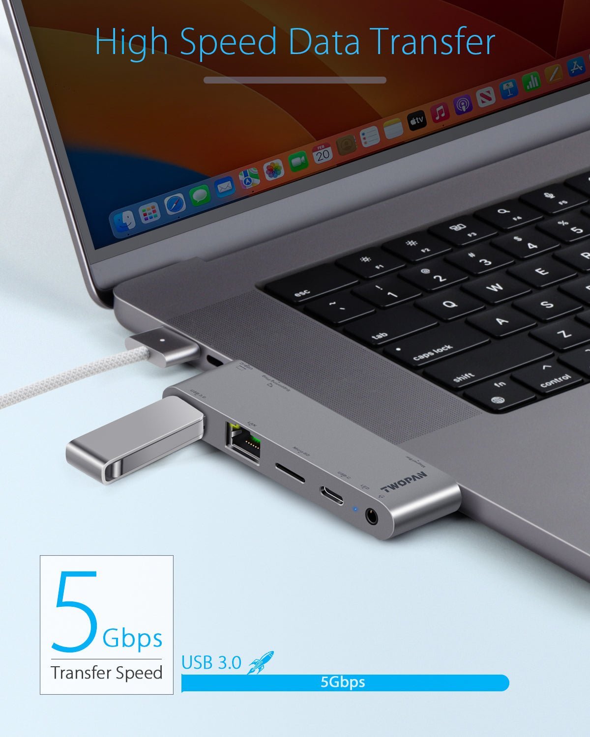 Twopan 5 - in - 1 USB - C Hub for MacBook Pro/Air M2 - Twopan SSD