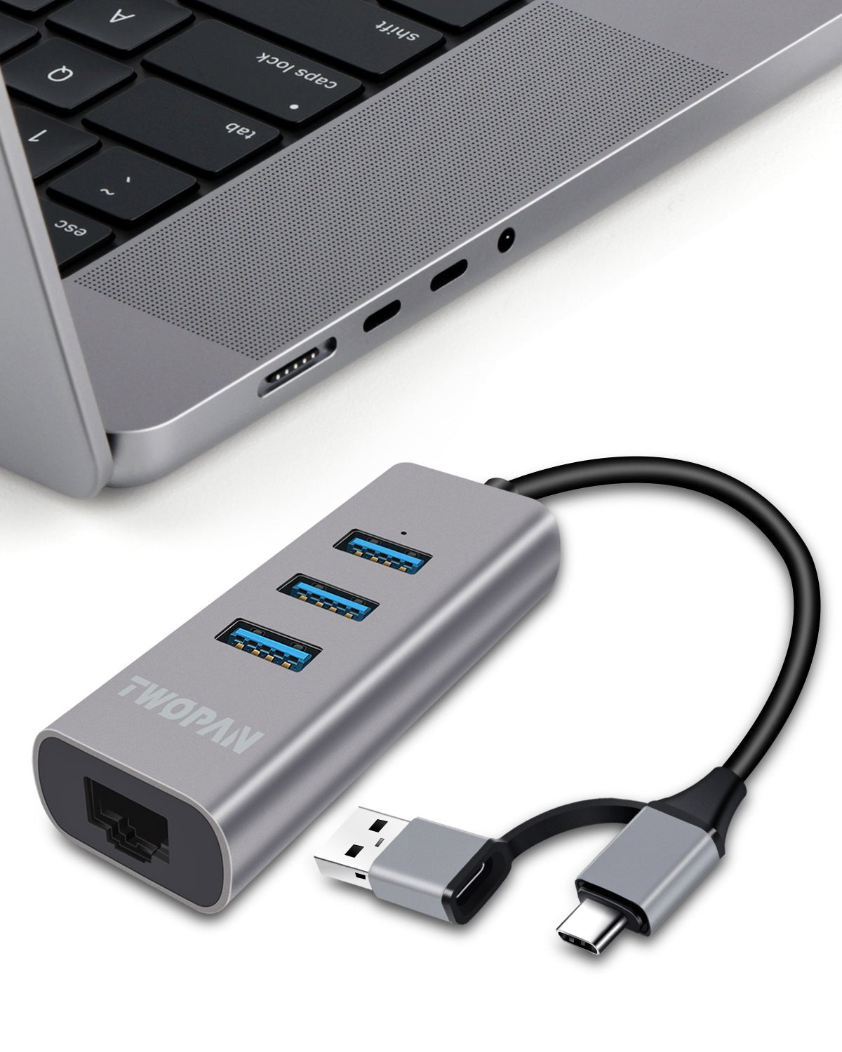 Twopan 5 - in - 1 USB - C Hub with 4K HDMI & 4 USB 3.0 Ports for Laptop, MacBook Pro/Air, iMac, iPad, Pixelbook, ThinkPad, XPS & USB - C Devices - Twopan SSD