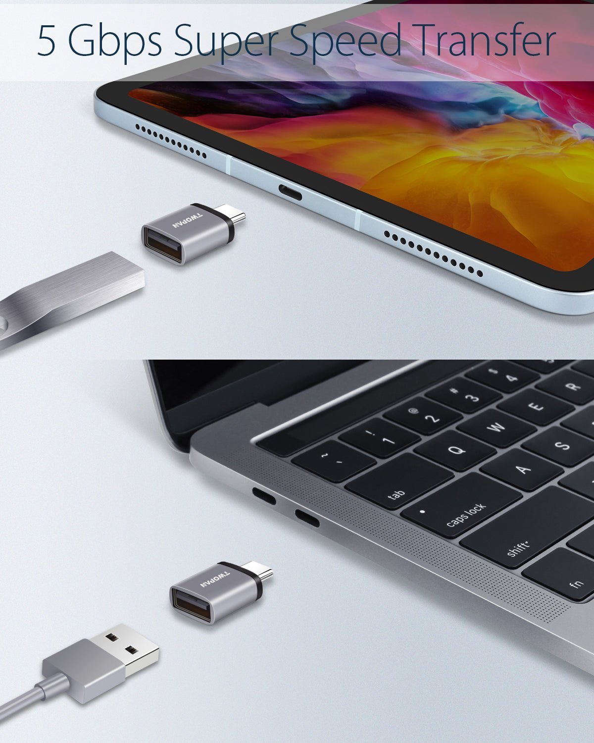 Twopan 5Gbps USB - C to USB - A Male Adapter - Twopan SSD