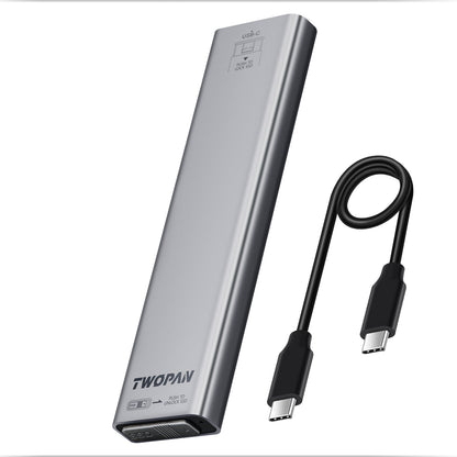 Twopan Aluminum M.2 NVMe & SATA SSD Enclosure Tool - Free USB 3.2 Gen 2 (10Gbps) for 2230/2242/2260/2280, Compatible with iPhone 16/15, MacBook, iMac & More - Twopan SSD