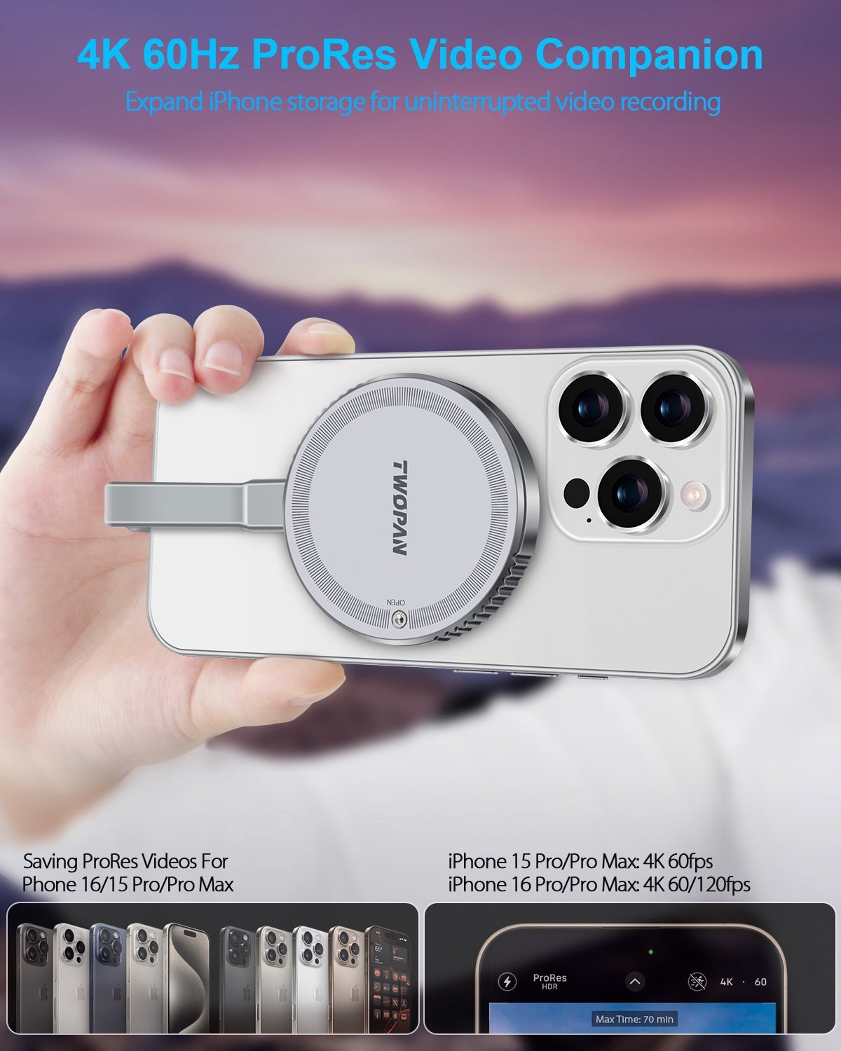 Twopan M.2 NVMe SSD Enclosure 2230 10Gbps with MagSafe - Twopan SSD