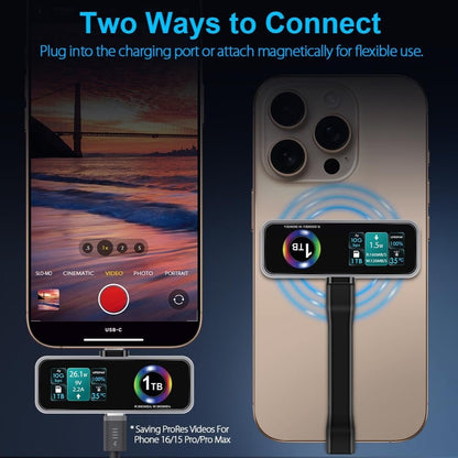 Twopan Portable SSD 2TB with LCD Display Cooling Fan Charging Port Supporting Apple 4K ProRes - Twopan SSD